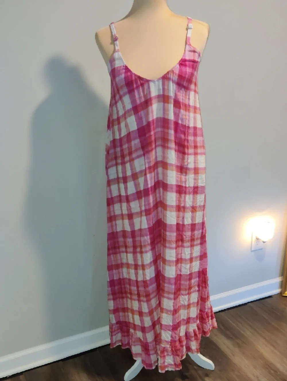Petal & Pup Pink Plaid Maxi Sundress - Picture 3 of 10